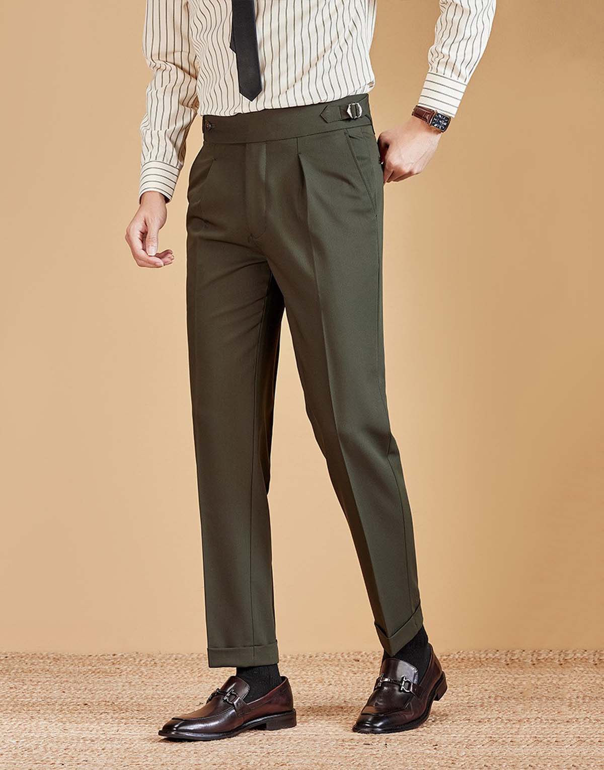 Paris Button Business Casual Men's Dress Pants-mp-838